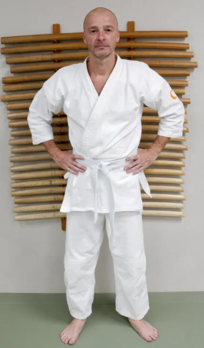 Men's custom gi set in light cotton, handmade to measure